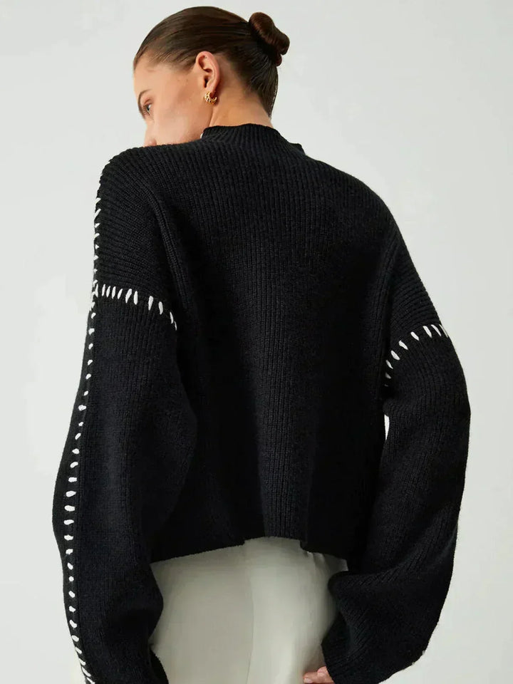 Jolene – Oversized Whipstitch Detail Sweater