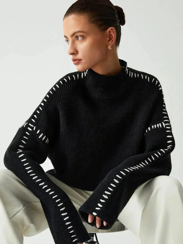 Jolene – Oversized Whipstitch Detail Sweater
