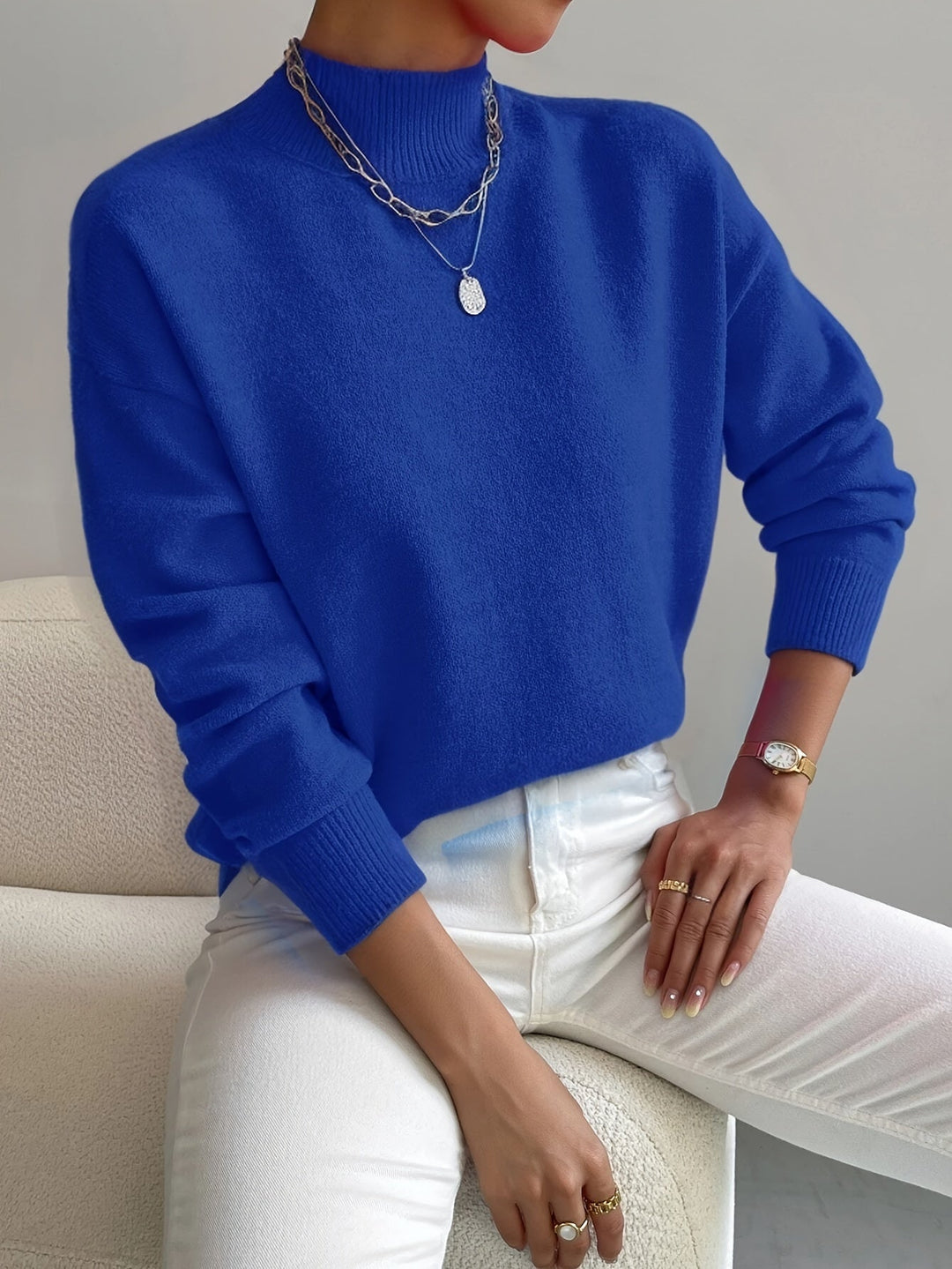 Tabatha – Mock Neck Relaxed Knit Sweater