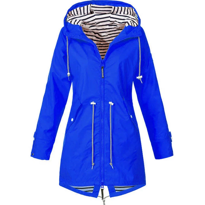 Marie – Hooded Drawstring Rain Jacket