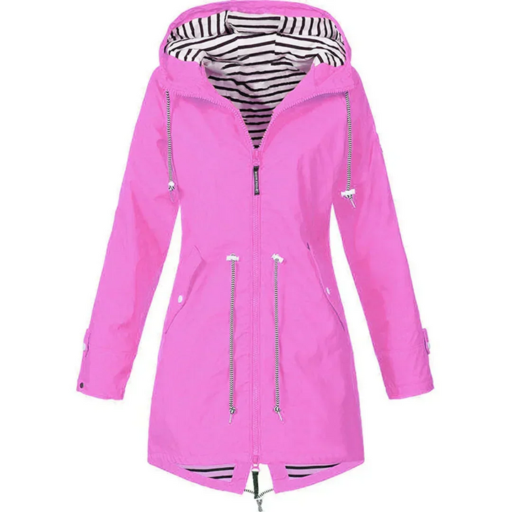 Marie – Hooded Drawstring Rain Jacket