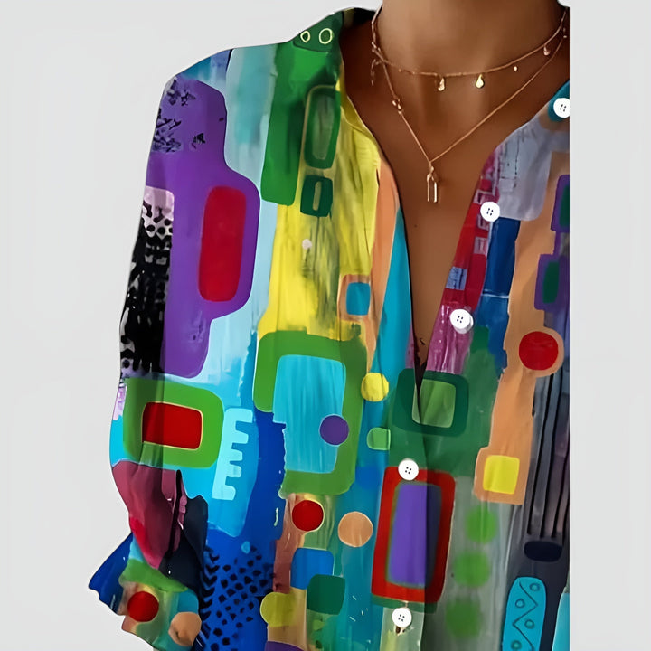 Joan | Blouse with Geometric Pattern