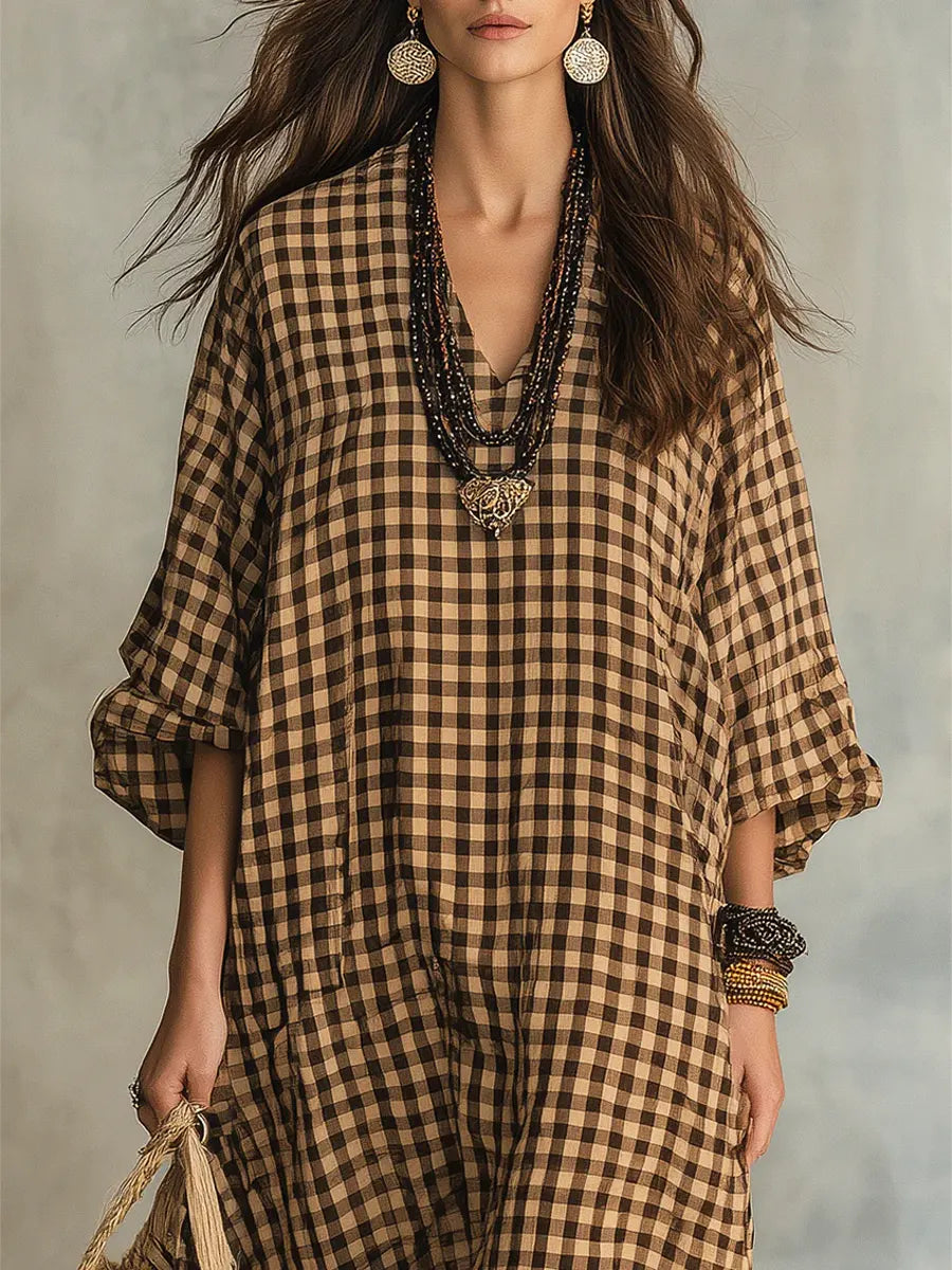 Caryn | Check Maxi Dress