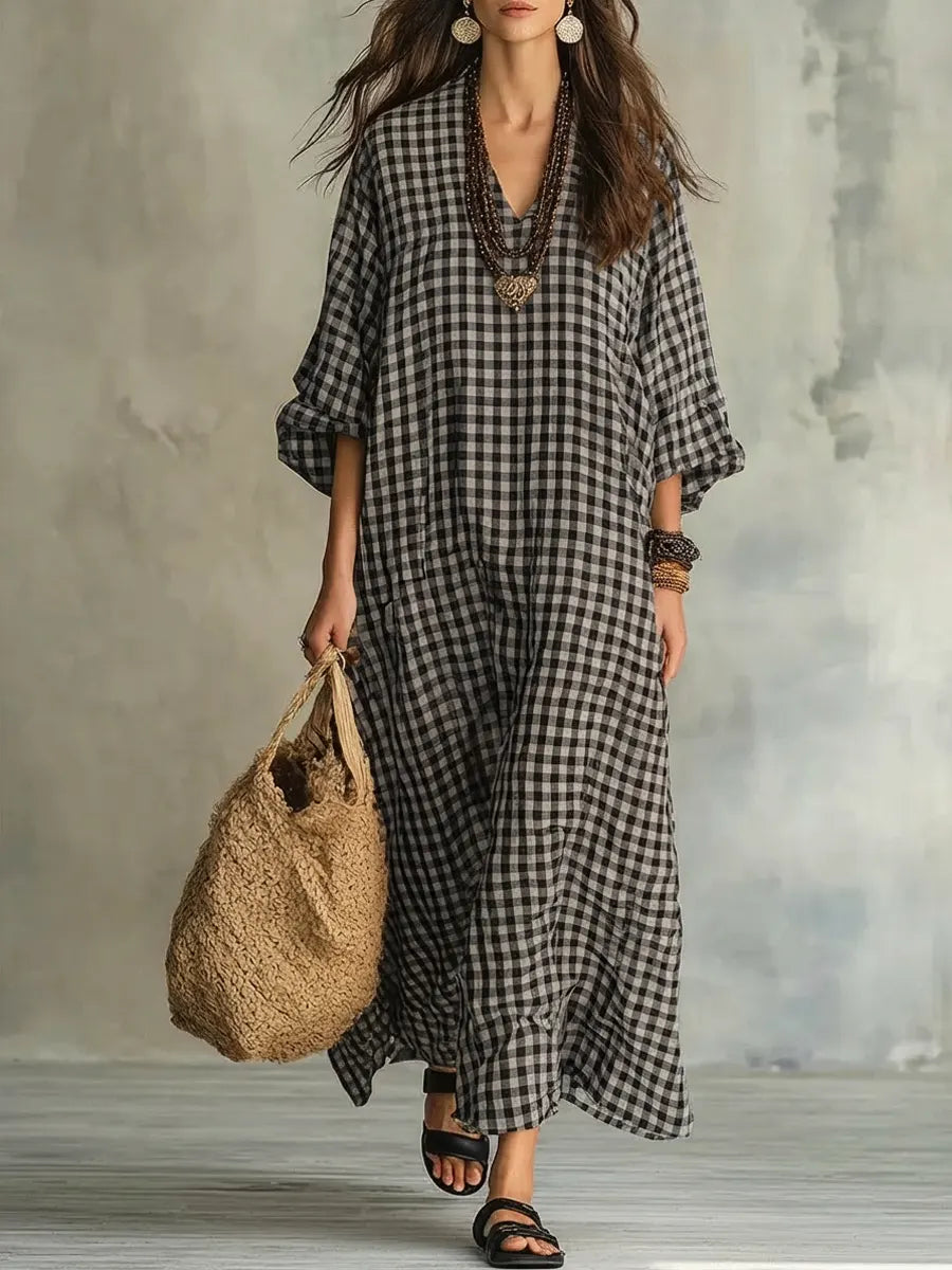 Caryn | Check Maxi Dress