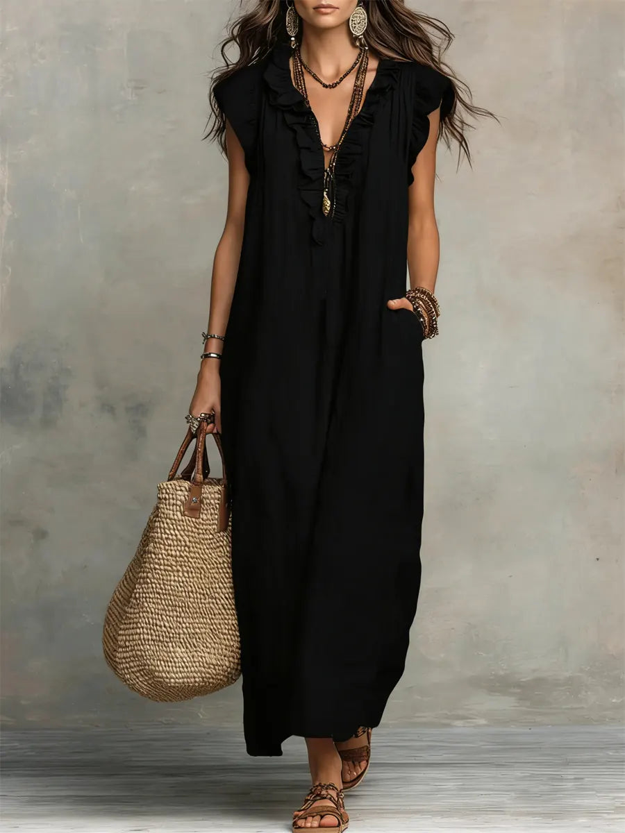 Bayla | Boho Ruffle Maxi Dress