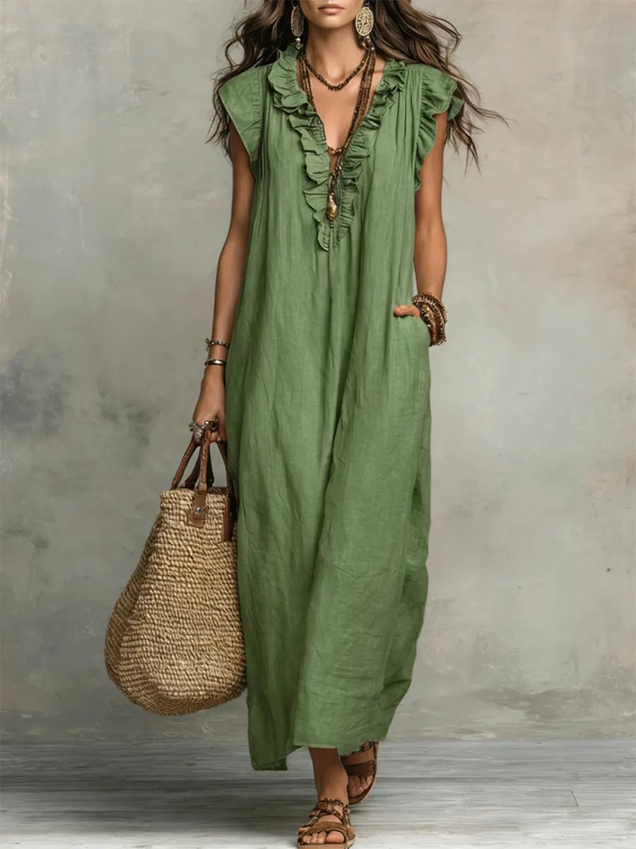Bayla | Boho Ruffle Maxi Dress