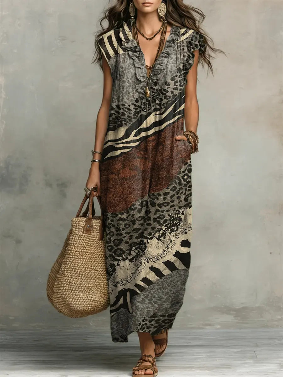 Stormi | Mixed Print Maxi Dress