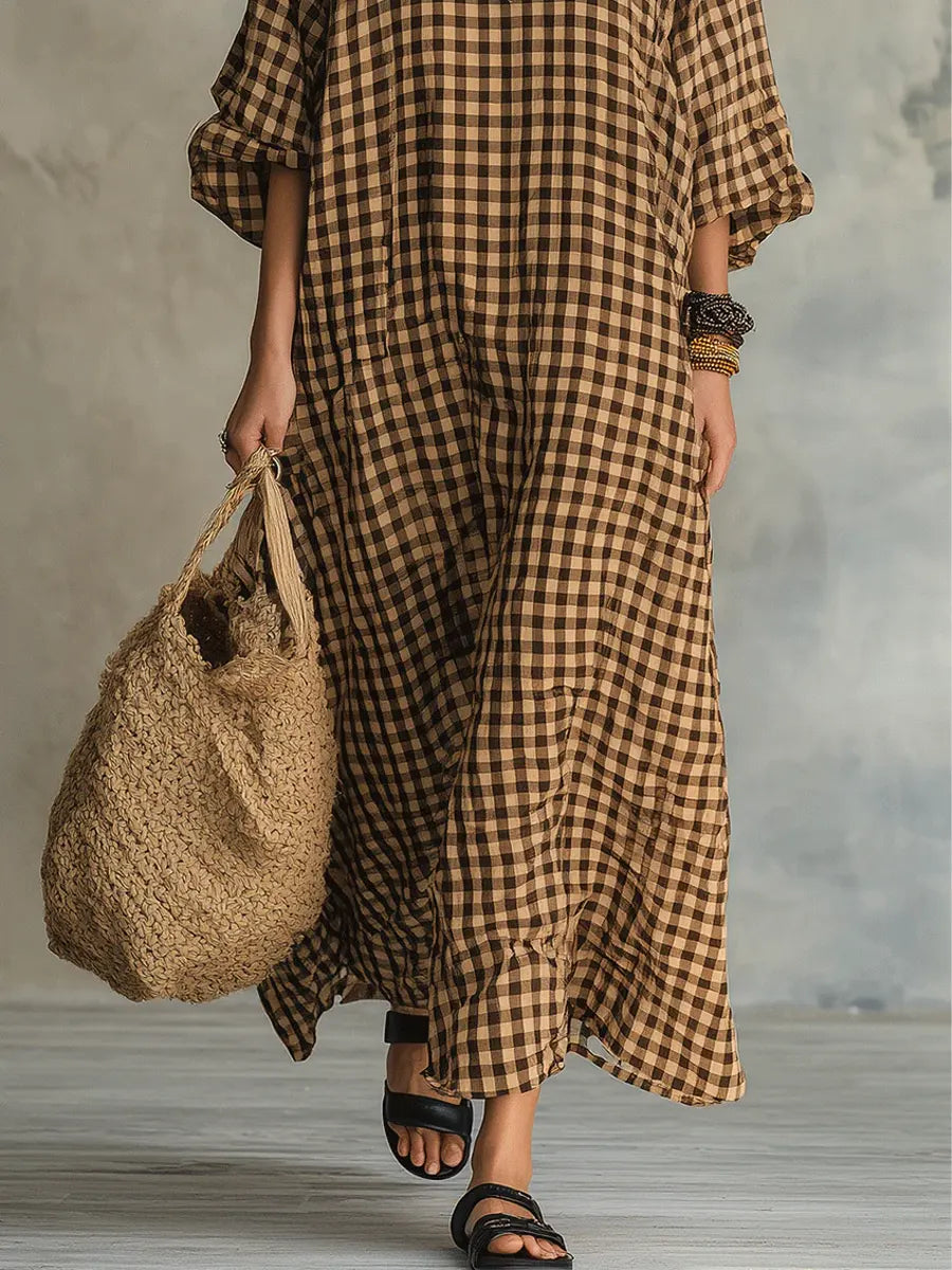 Caryn | Check Maxi Dress