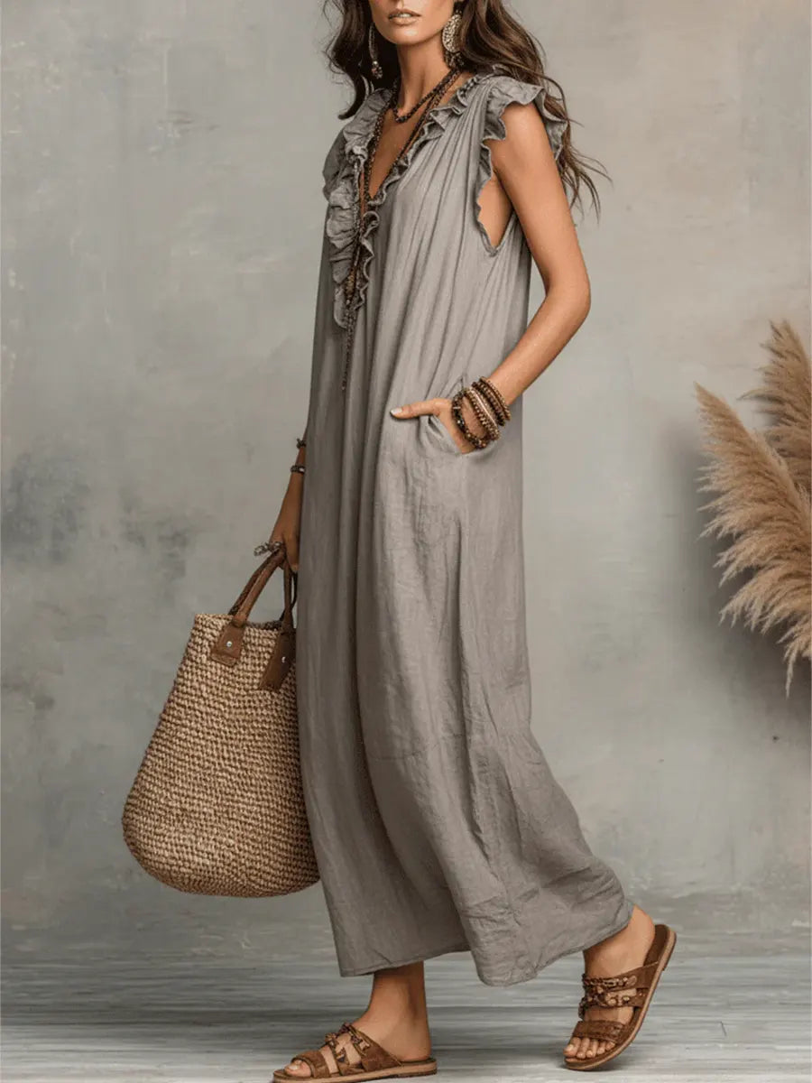 Bayla | Boho Ruffle Maxi Dress