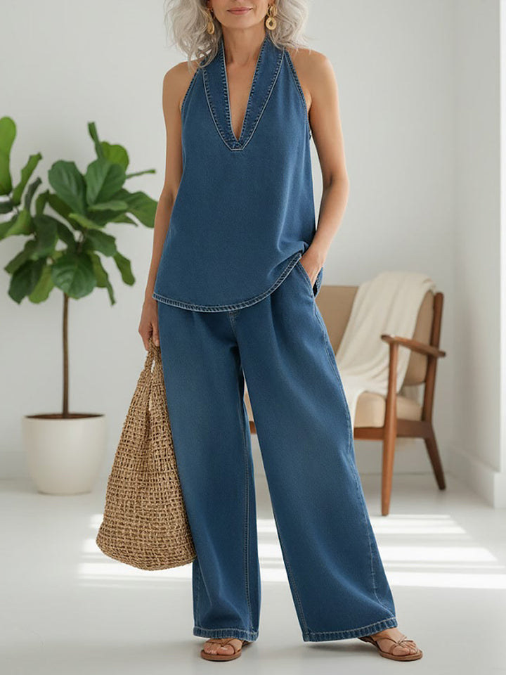 Aurora | Vintage Denim Two-Piece Set