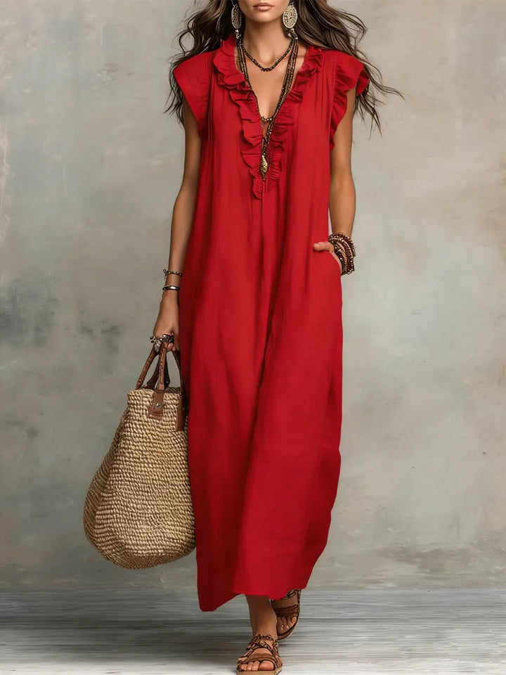 Bayla | Boho Ruffle Maxi Dress