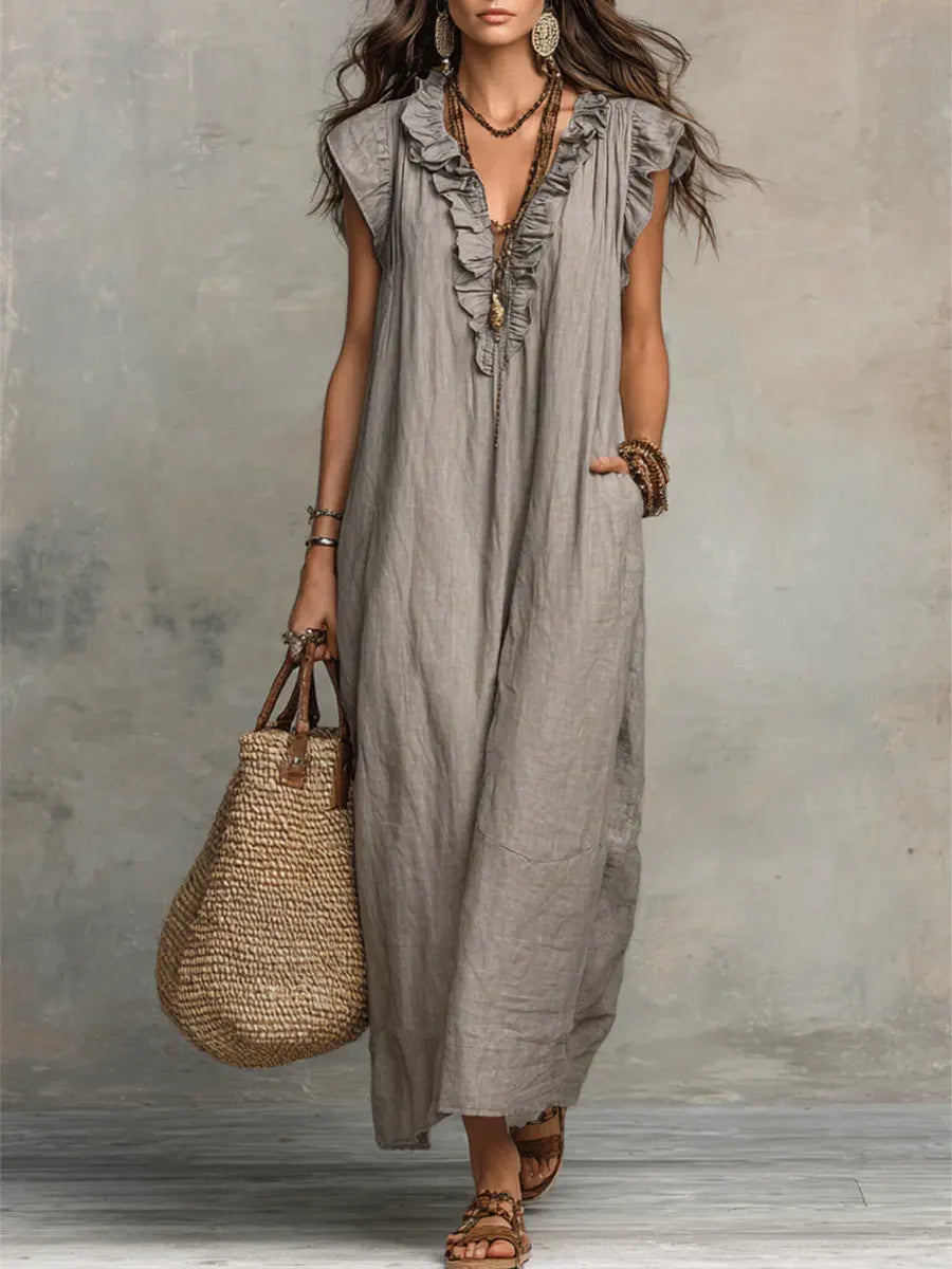 Bayla | Boho Ruffle Maxi Dress