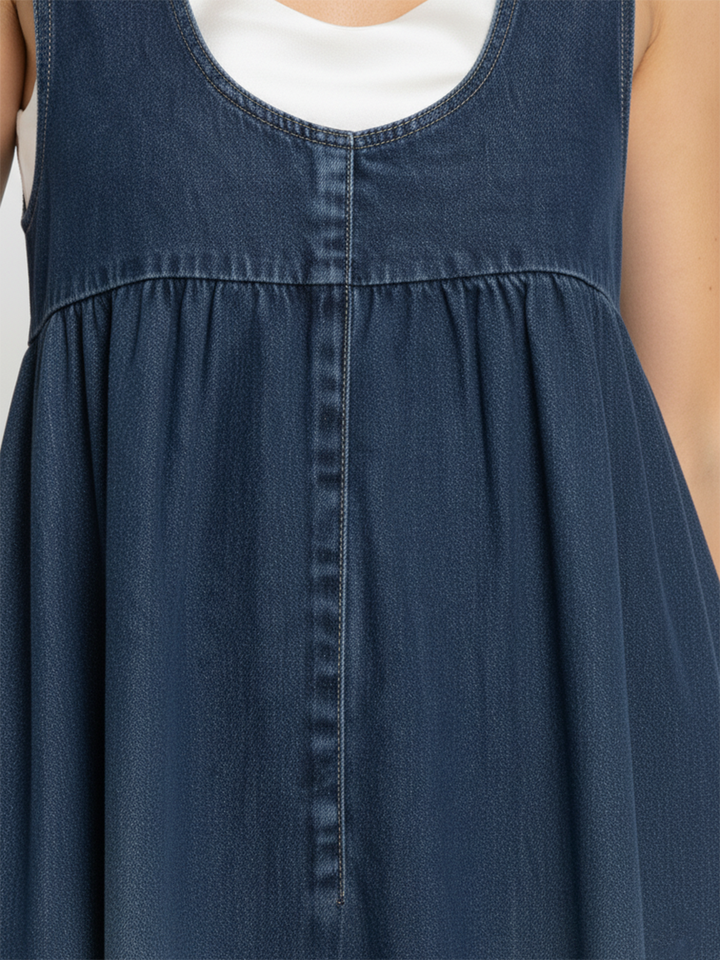 Charlotte | Vintage Wash Denim Maxi Dress