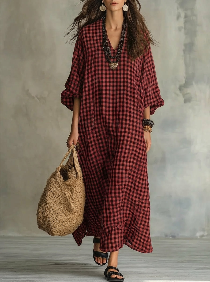 Caryn | Check Maxi Dress