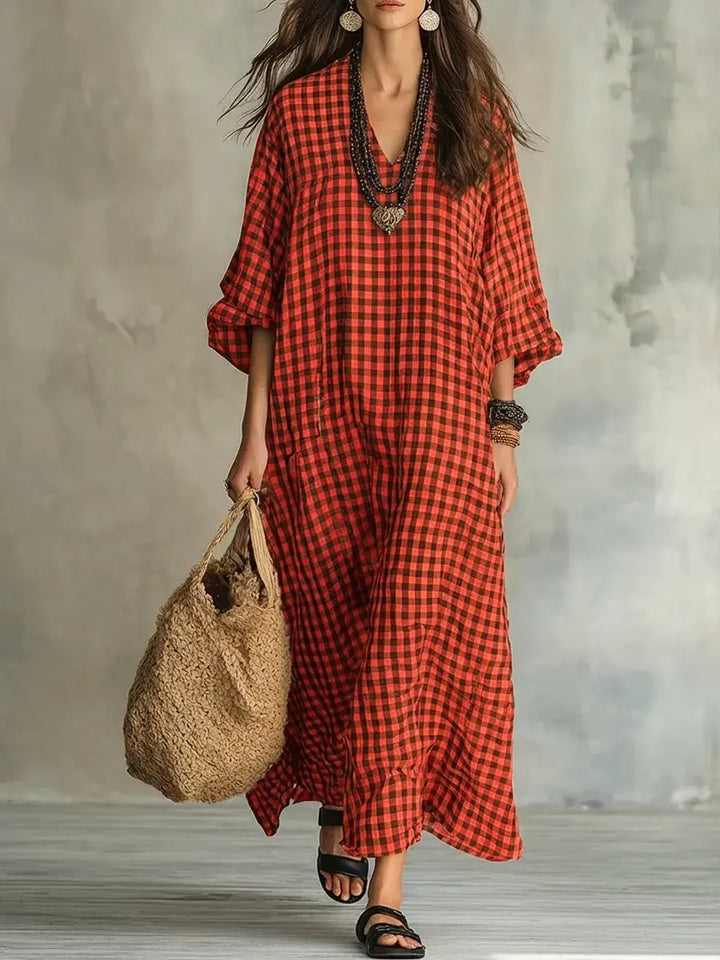 Caryn | Check Maxi Dress