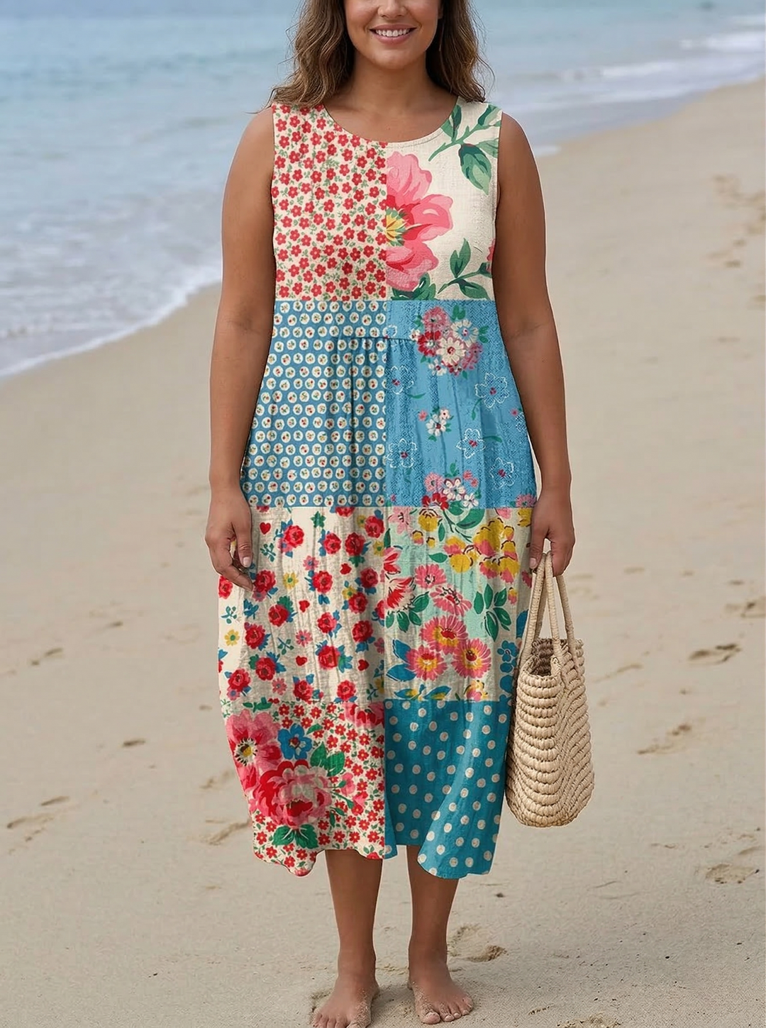 Diana | Patchwork Midi Dress