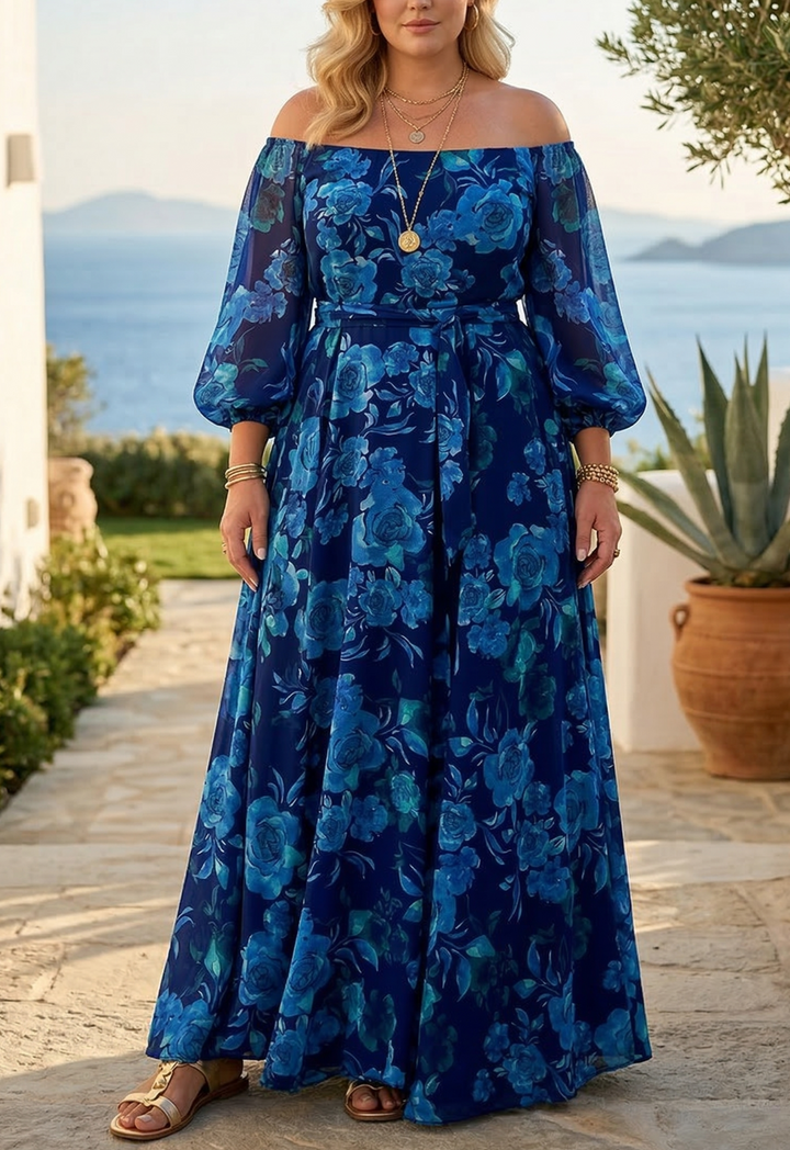 Rebecca | Off-Shoulder Floral Maxi