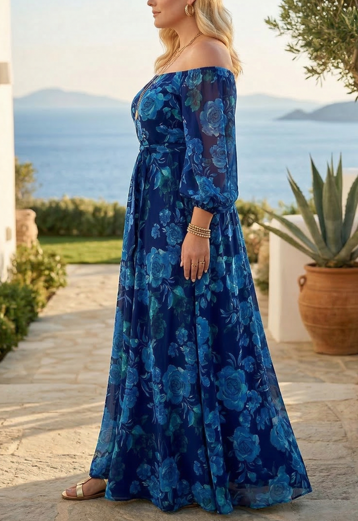 Rebecca | Off-Shoulder Floral Maxi