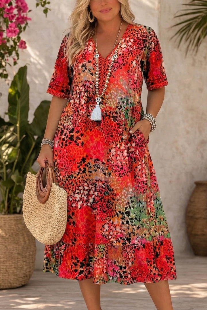 Rachel | Vibrant Midi Dress