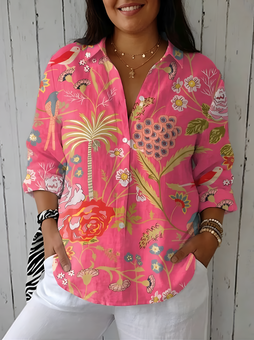 Rose | Tropical Blossom Blouse
