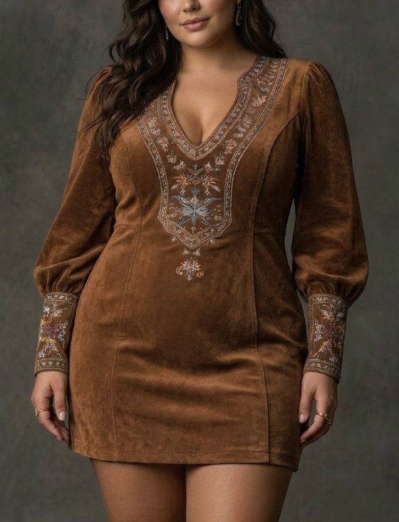 Sofia | Soft Suede-Effect Dress