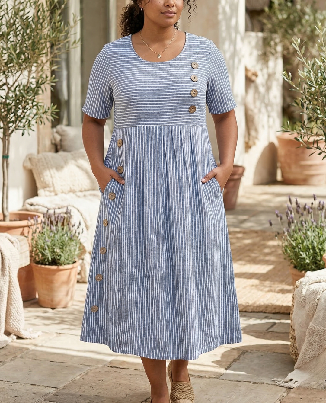 Trinity | Striped Midi Dress