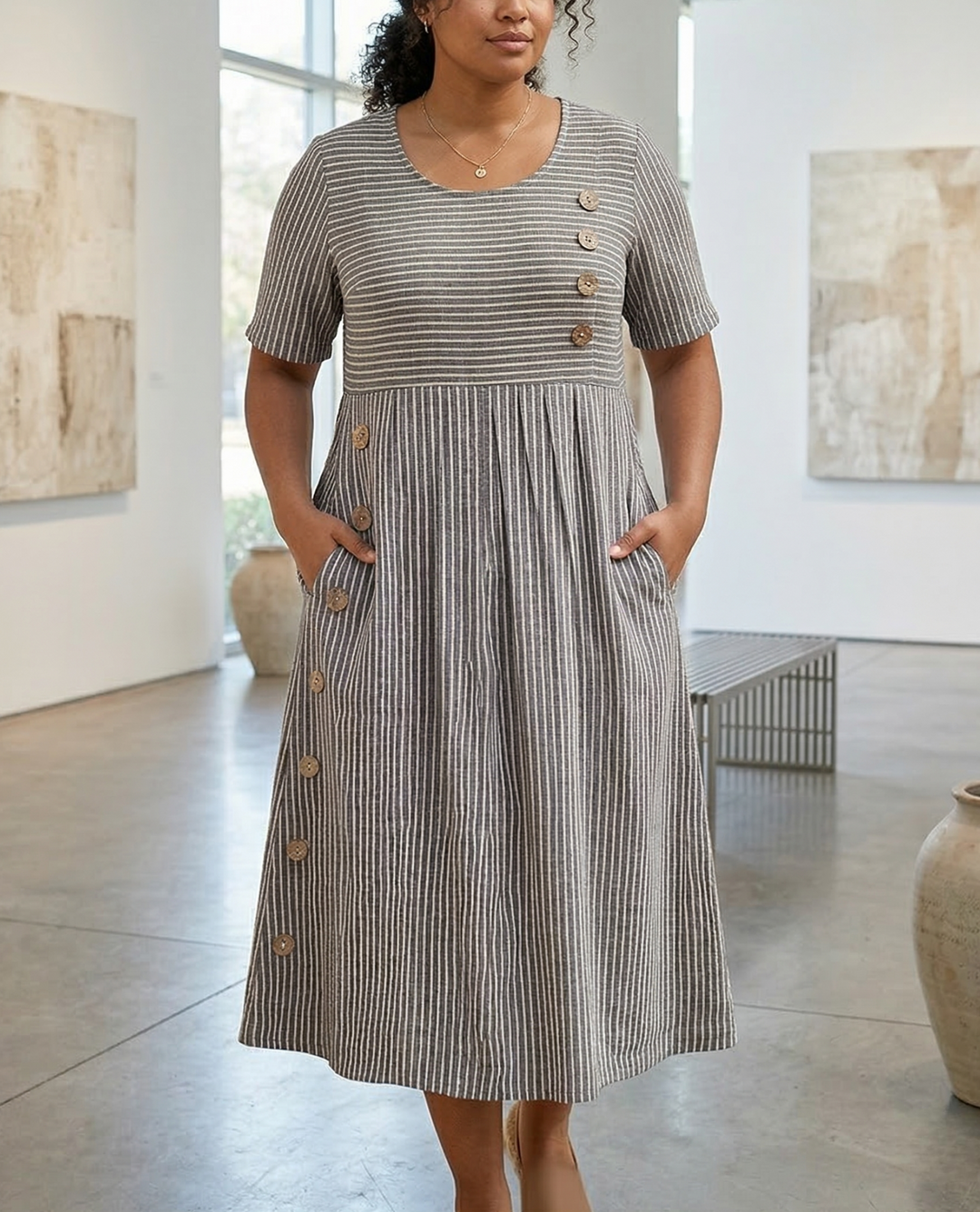 Trinity | Striped Midi Dress