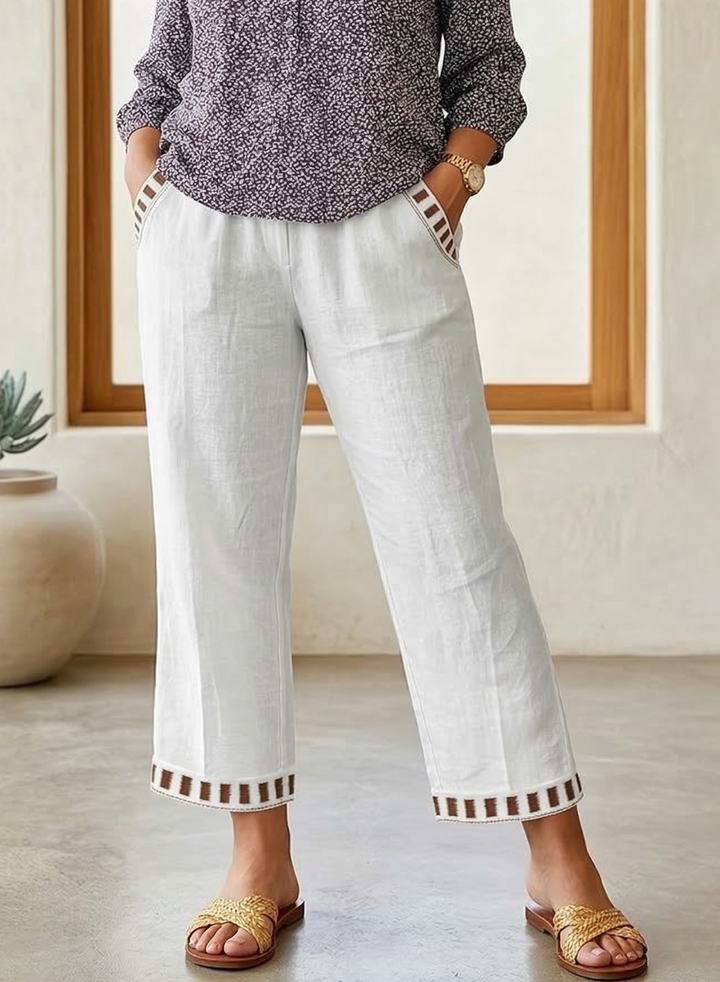Brooklyn | Contrast Trim Cropped Pants