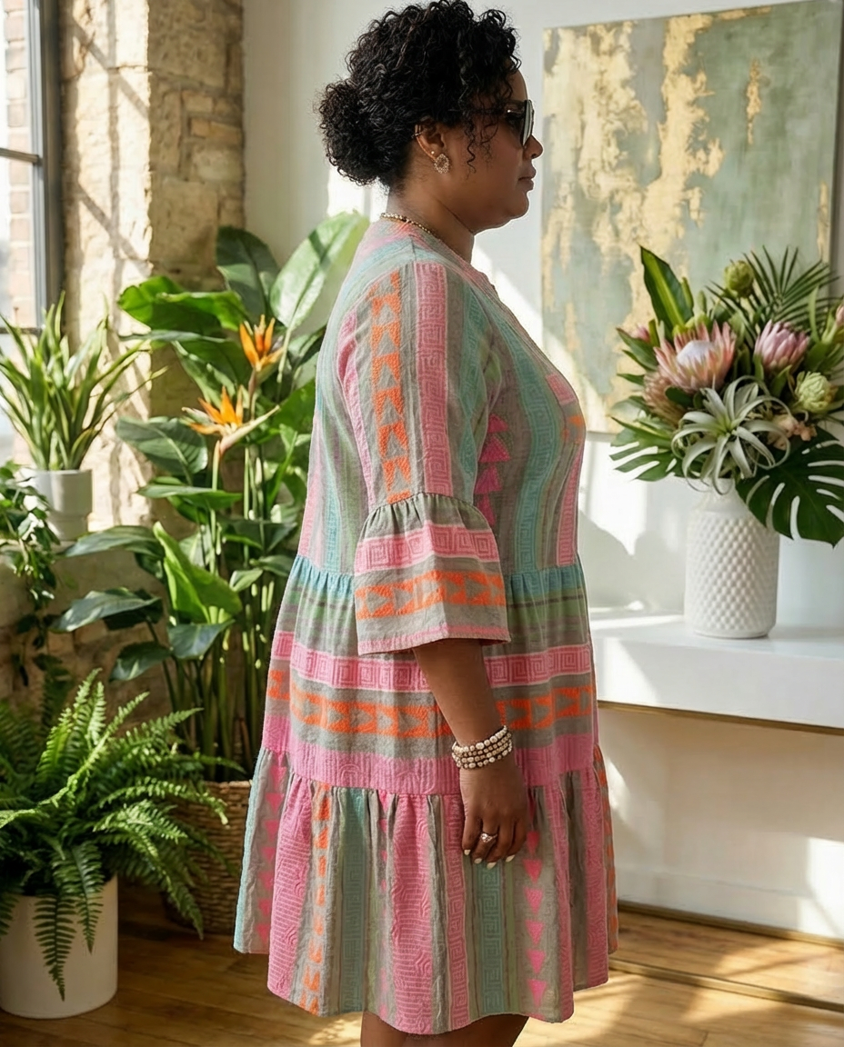 Layla | Patterned Flowing Midi Dress