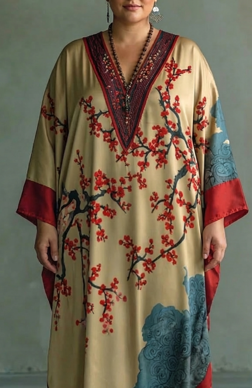 Madelyn | Plum Blossom Batwing Maxi