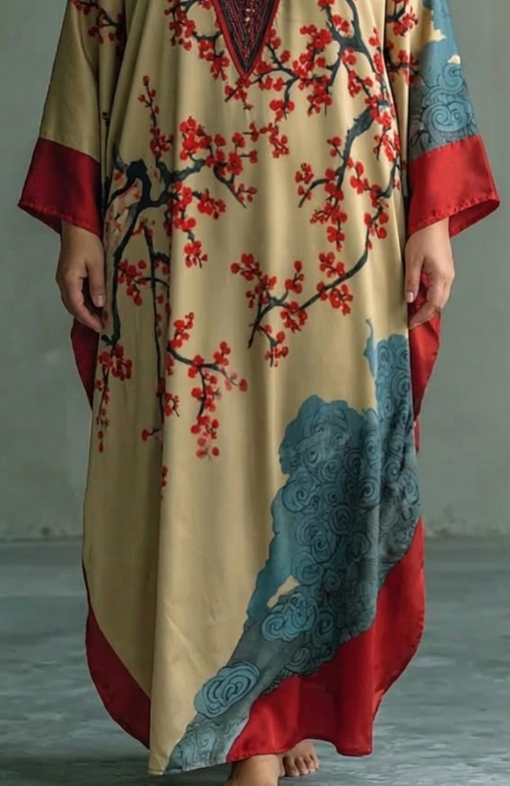 Madelyn | Plum Blossom Batwing Maxi