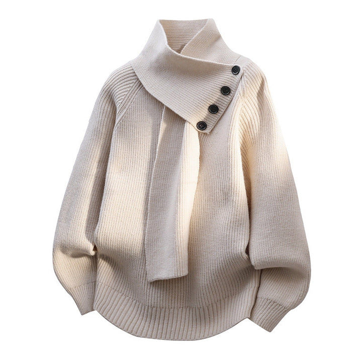 Phyllis – Knit Sweater with Scarf Collar