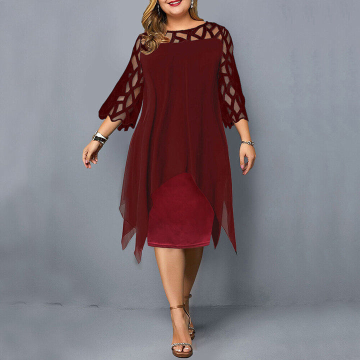 Fatima | Chic Plus Size Midi Dress for Modern Women