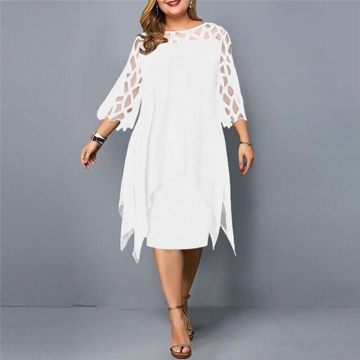 Fatima | Chic Plus Size Midi Dress for Modern Women