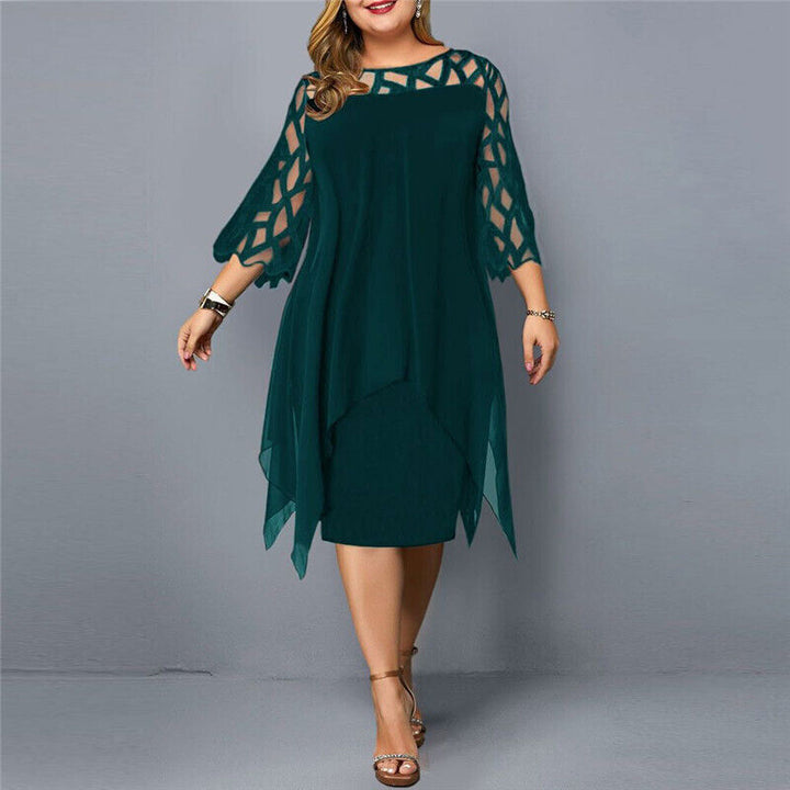 Fatima | Chic Plus Size Midi Dress for Modern Women