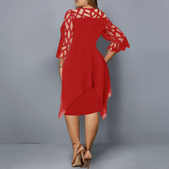 Fatima | Chic Plus Size Midi Dress for Modern Women