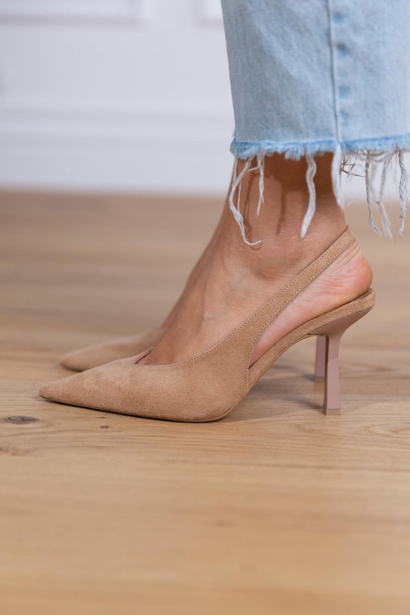 Inga | Suede Slingback Heels