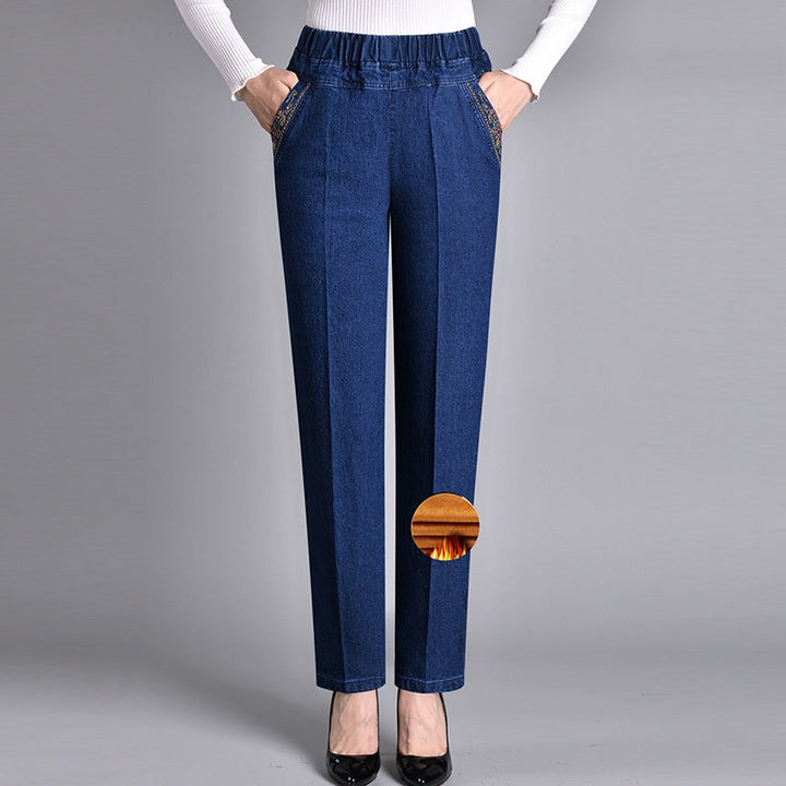 Samaria | Women's Jeans with Side Pockets and Elastic Waist