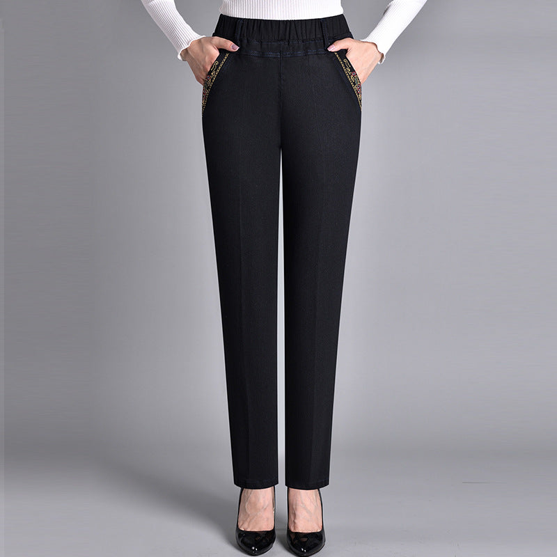 Samaria | Women's Jeans with Side Pockets and Elastic Waist