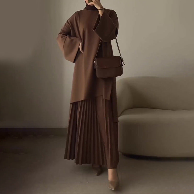 Shia | Elegant Two-Piece Women's Set with Pleats
