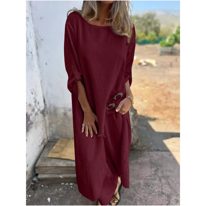 Sophia | Linen Dress + Pants - Comfortable Two-Piece Set