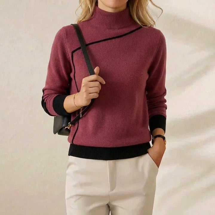 Terri – Turtleneck Sweater with Contrast Trim