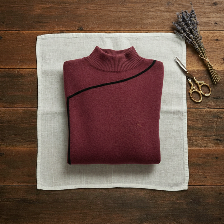 Terri – Turtleneck Sweater with Contrast Trim