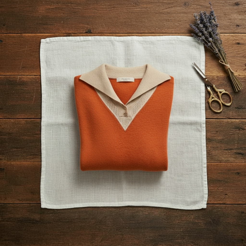 Jessica – Contrast Collar Knit Sweater