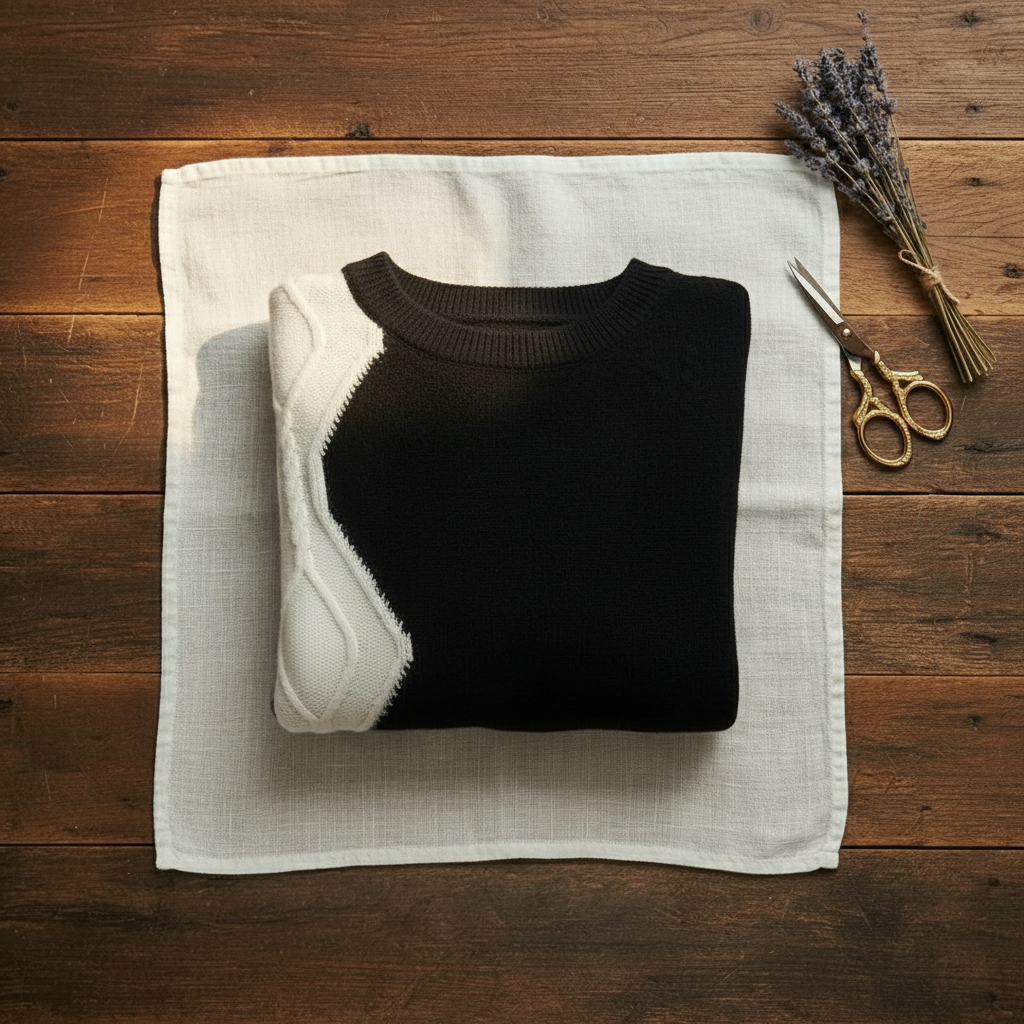 June – Color-block Knit Crew Neck Sweater