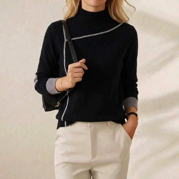 Terri – Turtleneck Sweater with Contrast Trim