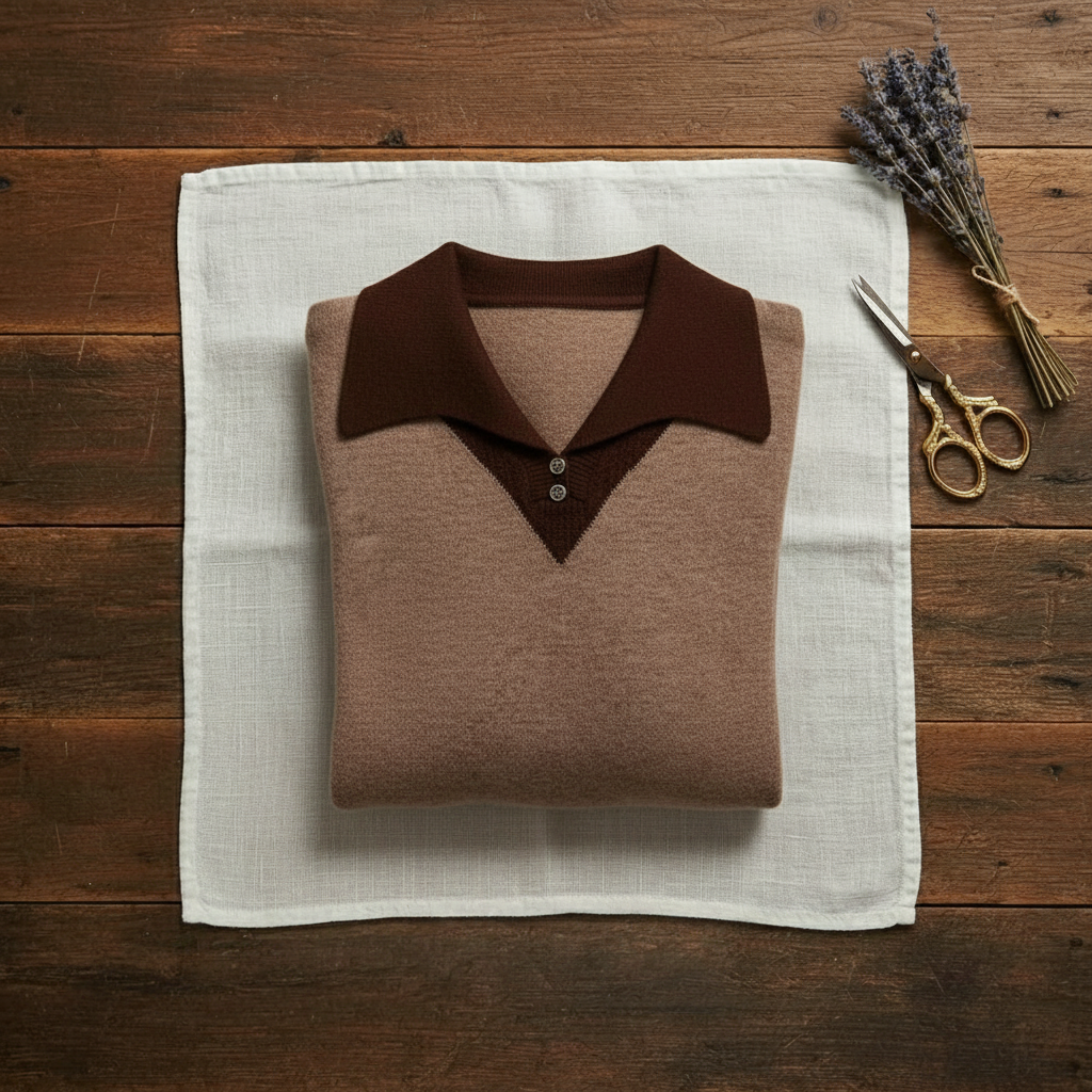 Jessica – Contrast Collar Knit Sweater
