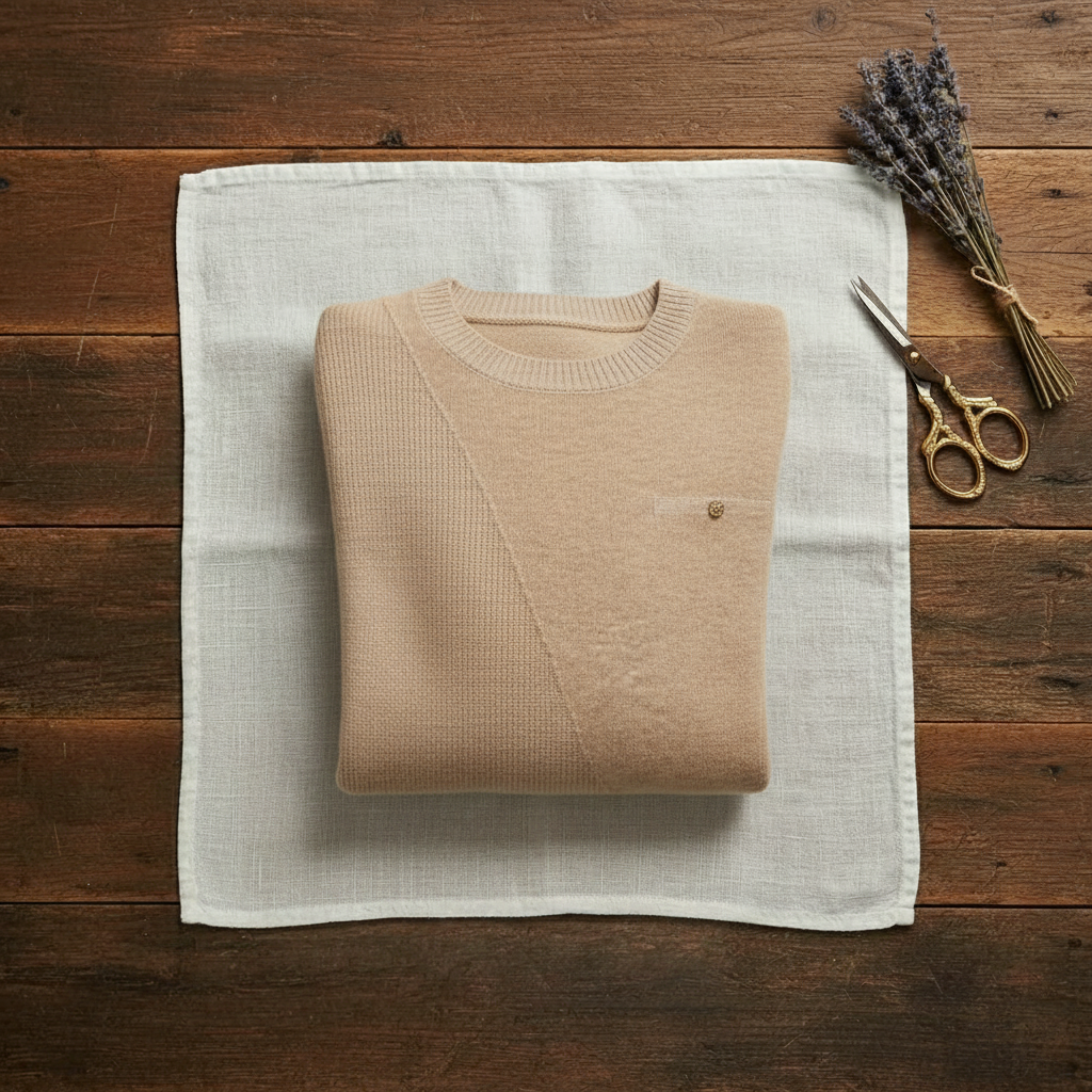 Evangeline – Crew Neck Sweater with Contrast Trim