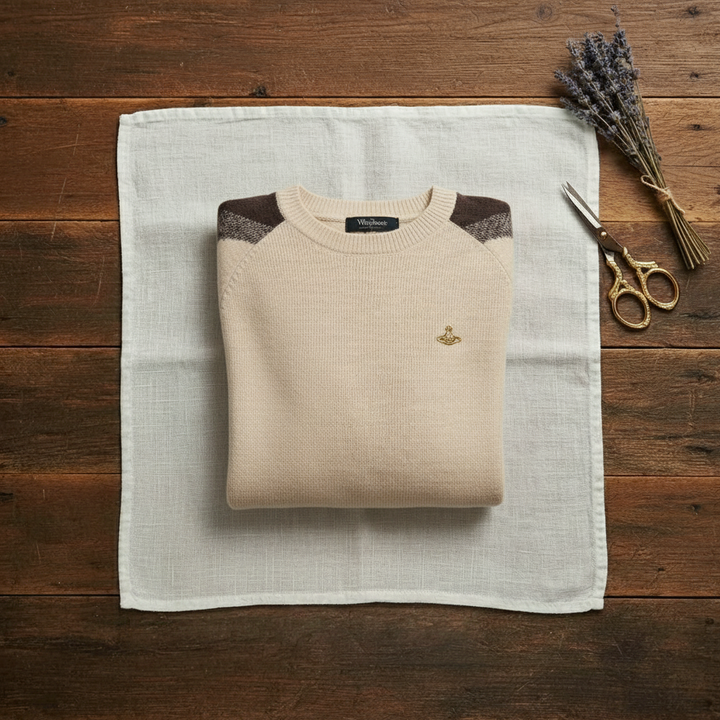 Martha – Contrast Sleeve Crew Neck Sweater