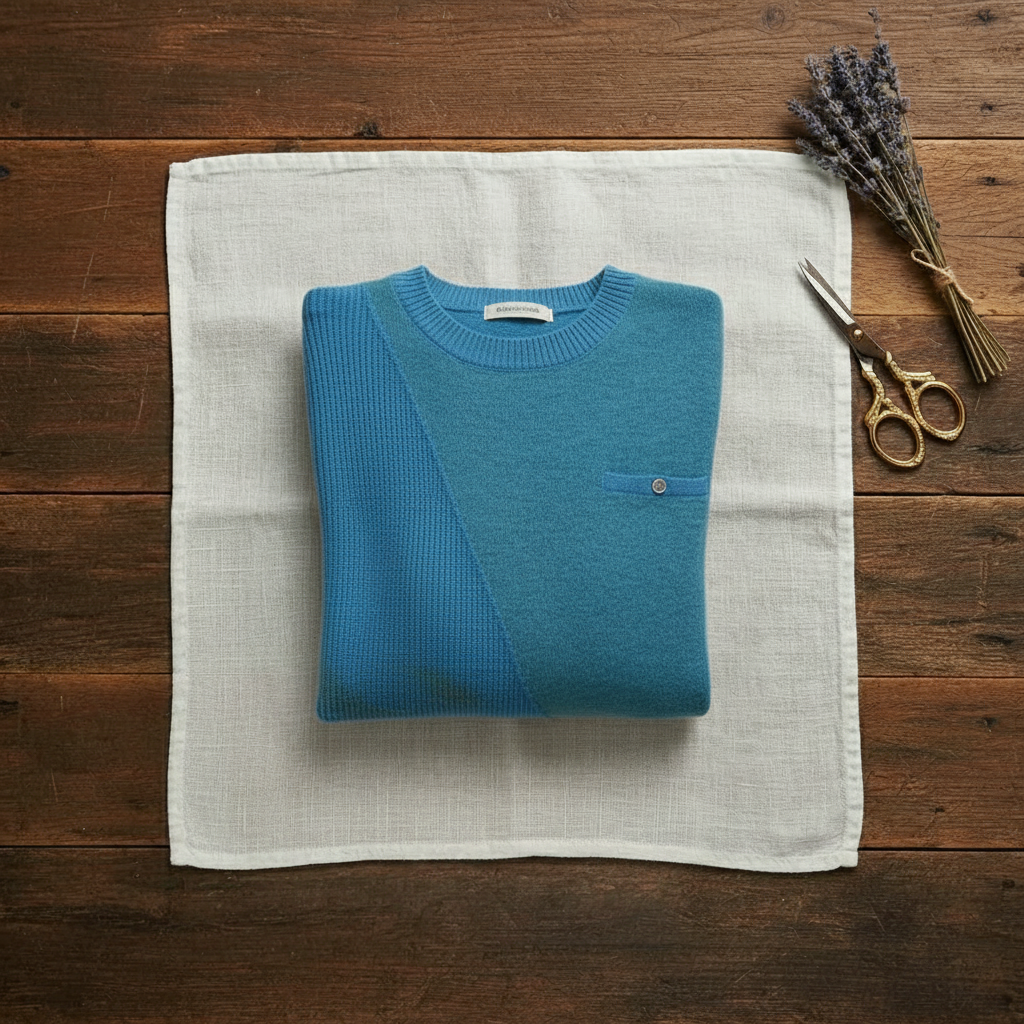 Evangeline – Crew Neck Sweater with Contrast Trim